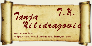 Tanja Milidragović vizit kartica